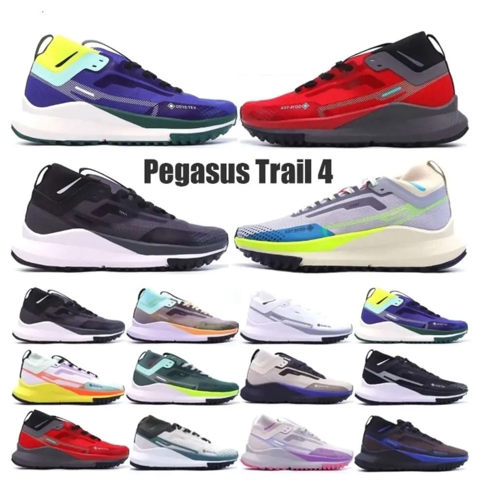 Chaussures de course de créateurs React Pegasus Trail 4 Gore Tex Marathon Réagit ACG Mountain Fly Low Multicolor Noir Gris Hommes Femmes 36-45