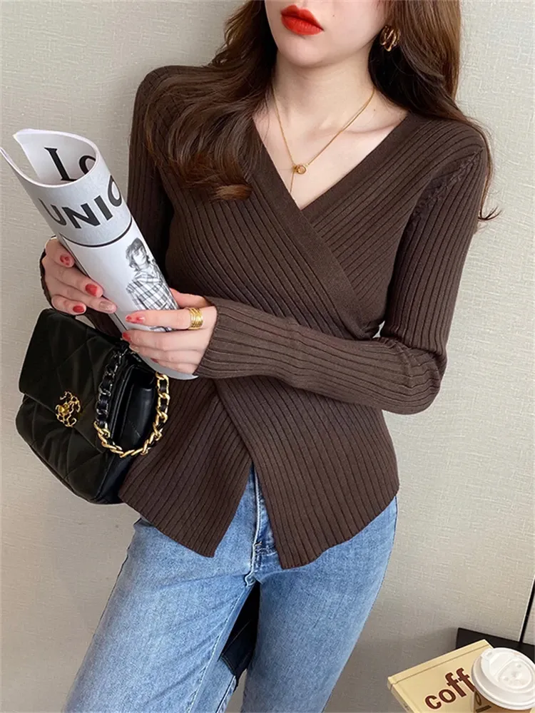 Pullovers Winter Women Sweater T Shirt Women Oversize TShirt Woman Clothes Female Tee Tops Pullover Long Sleeve Tube Knitted Tshirt Top