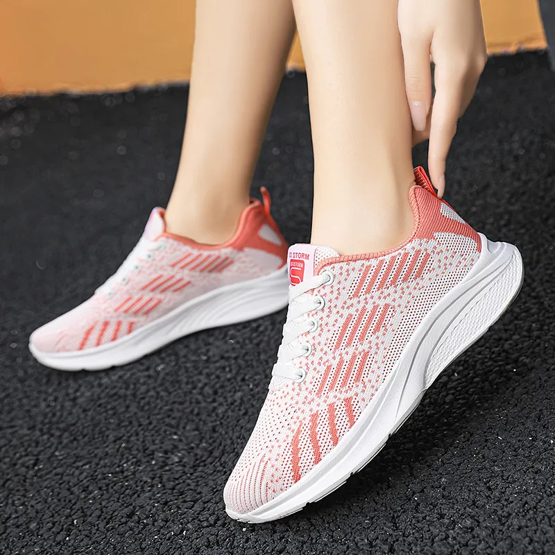 Casual skor för män kvinnor för svartblå grå gai andas bekväm sporttränare sneaker color-54 storlek 35-42