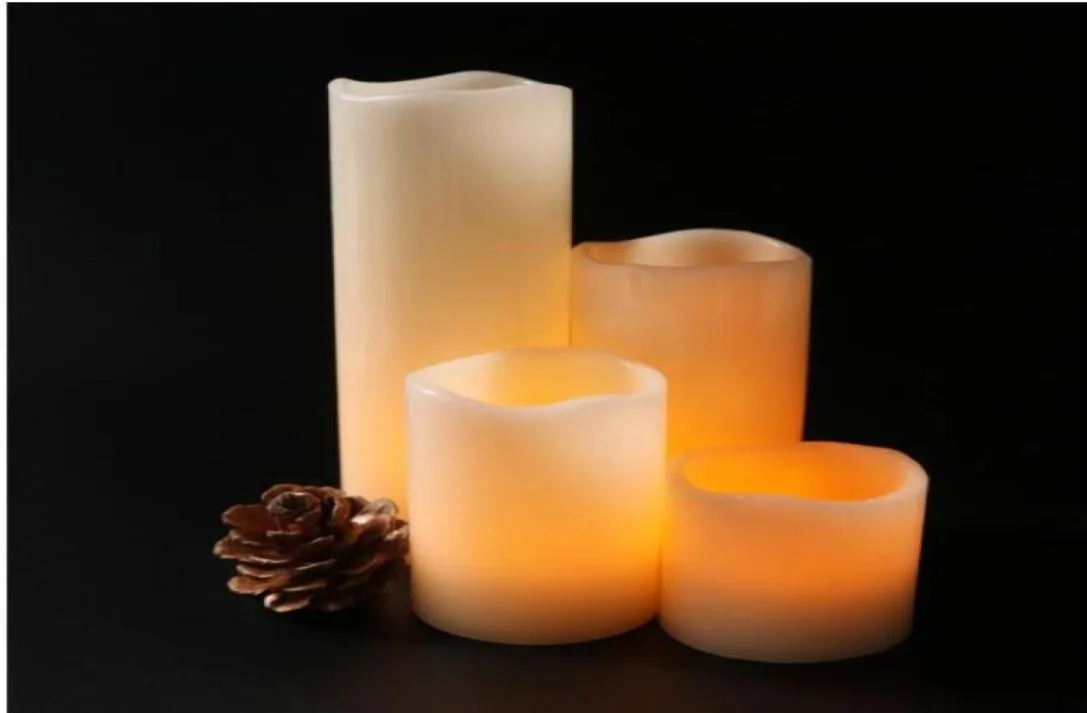 Real Wax RemoteControlded Coledcip Candle الزفاف الزفاف 4 مجموعات من مصباح الشمعة الكهربائية Favors98074208787087