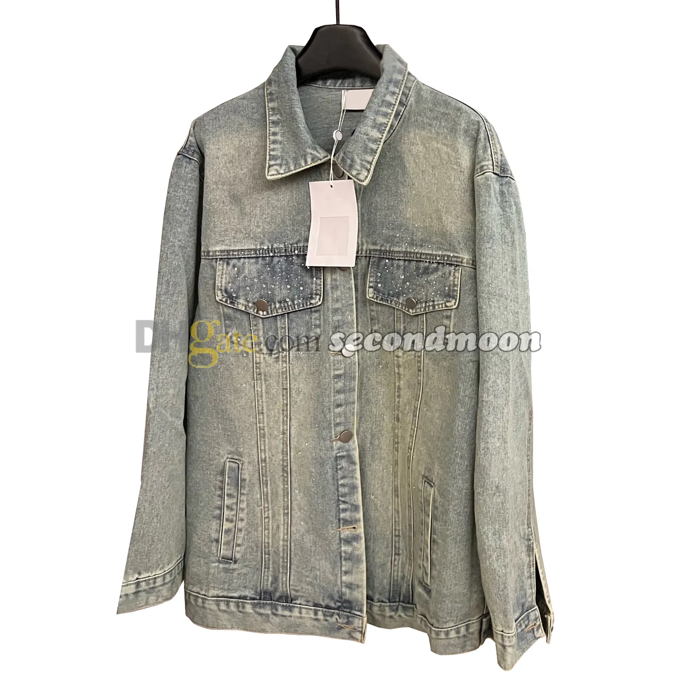 Letters geborduurde jas Dames Vintage denim jassen Designer lange mouw bovenkleding Jean jas