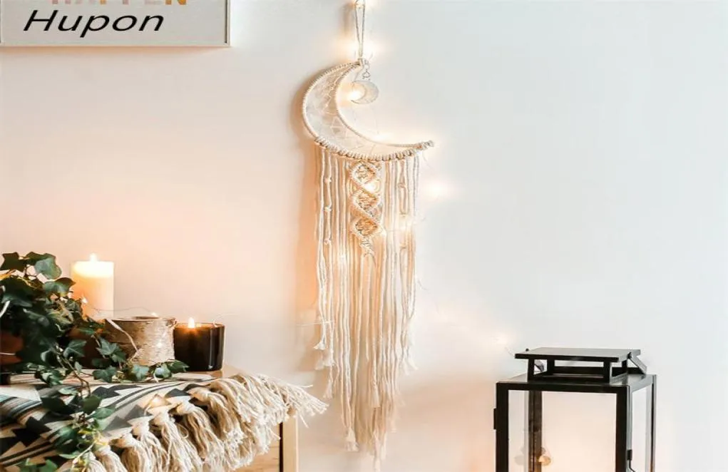 Eid mubarak macrame tapeçaria de suspensão de parede mandala estrela lua sonho apanhador decoração boho tecido de malha tapeçarias decoração para casa2926691