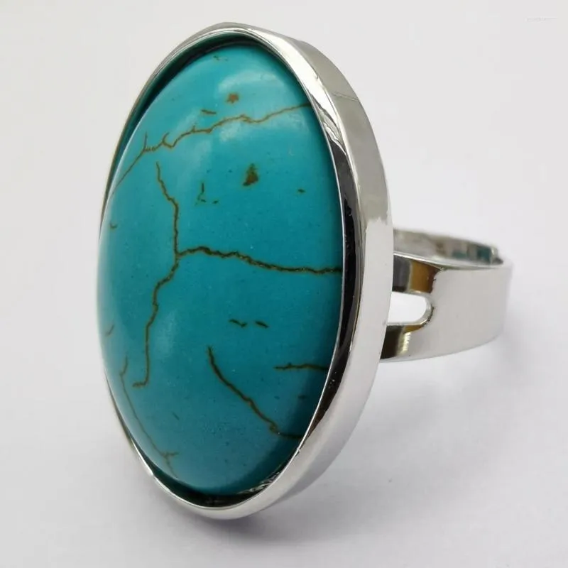 Cluster ringen groen turkoois steen ovale kraal GEM vinger ring sieraden voor vrouw cadeau maat 8 X128