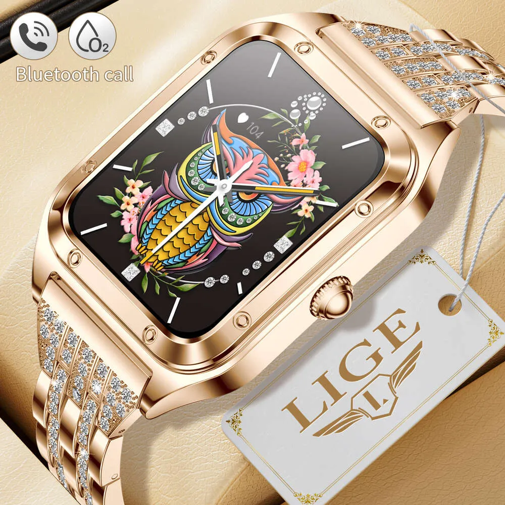 Lige Smart Watch Woman Sport Fies AI Voice Control Full Touch Bracelet Bluetooth Call Fashion Ladies SmartWatch用防水