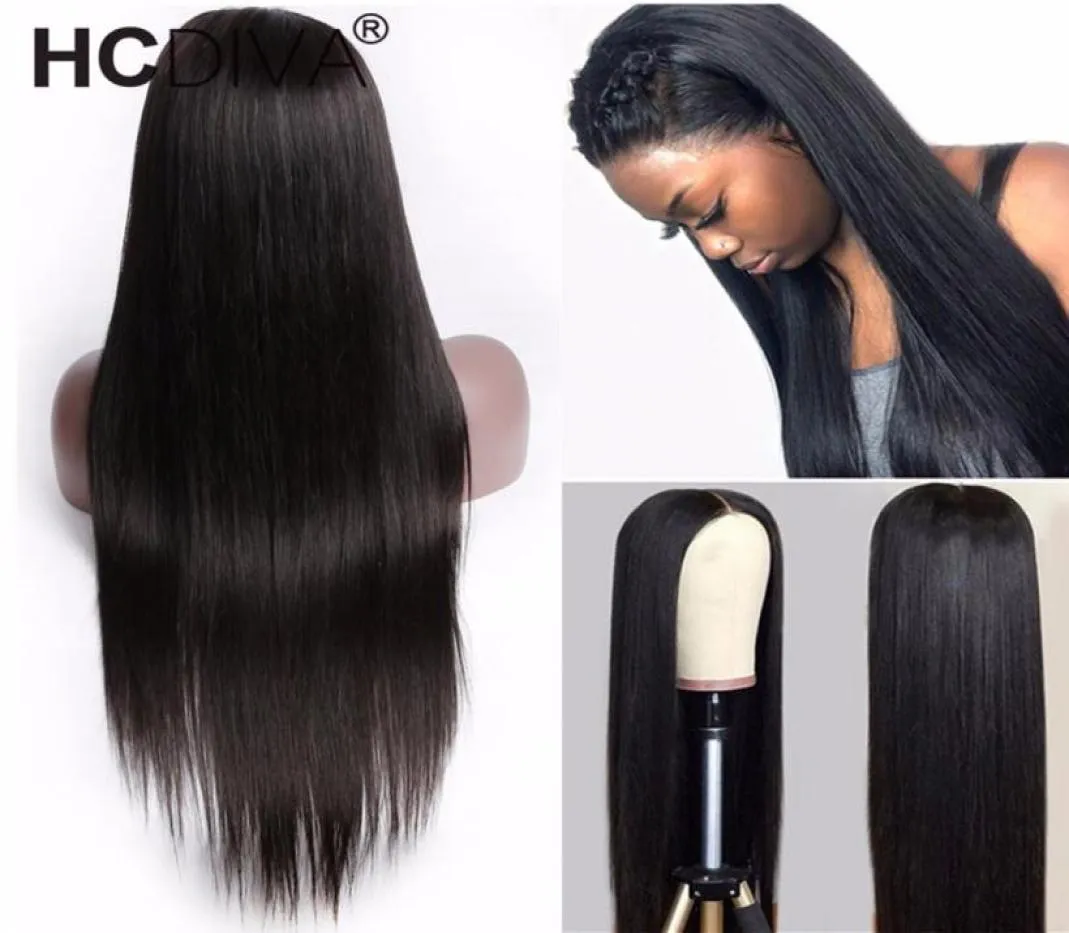 Brazilian Virgin Human Hair Wigs Straight 134 Lace Front Pre Plucked with Natural Hairline For Black Women 1434 inch2378594