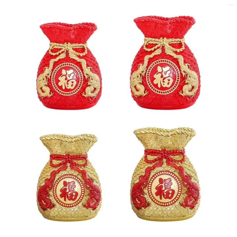 Decorative Flowers Chinese Year Feng Shui Blessing Bag Vase Decor 2024 For Wall Shelf