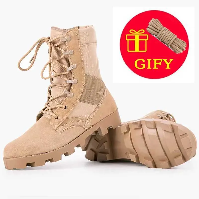 Outdoor Shoes Sandals Genuine Leather Male Boots Desert Combat Botas Outdoor Hiking Shoes Training Tactical Non-slip Men 2023 YQ240301