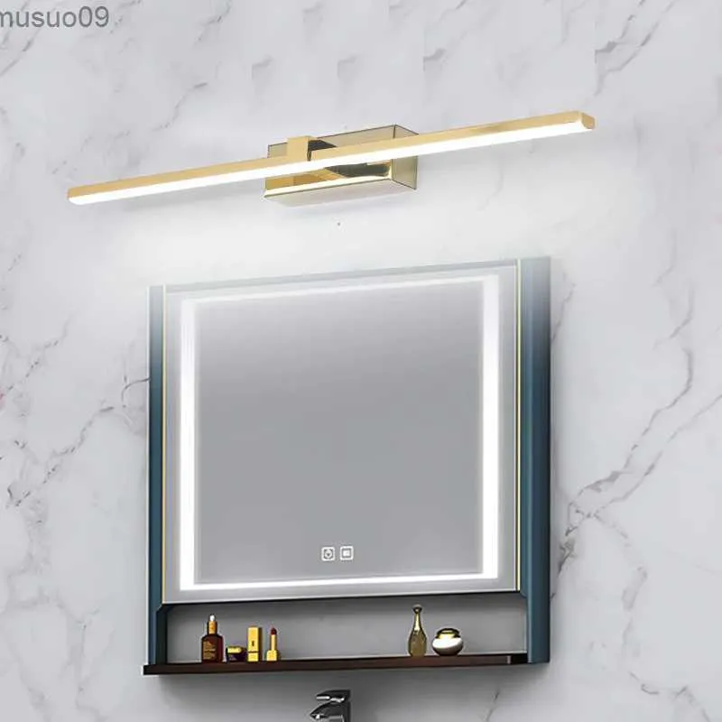 Lâmpada de parede cromada/dourada, moderna, led, iluminação de parede para banheiro, branco quente/branco, luminária de parede para banheiro, 0.4-1m, maquiagem sobre luzes de espelho
