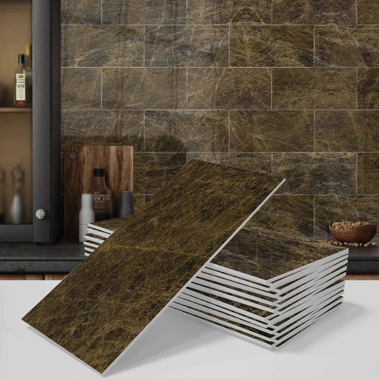 Waterproof Ceramic Tile Wall Decals Anti Fouling Thickened Foam