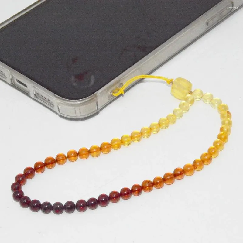 Loose Gemstones Natural Baltic Honey Cognac Amber Round Beads 4.6mm-4.8mm For Phone Lanyard Using