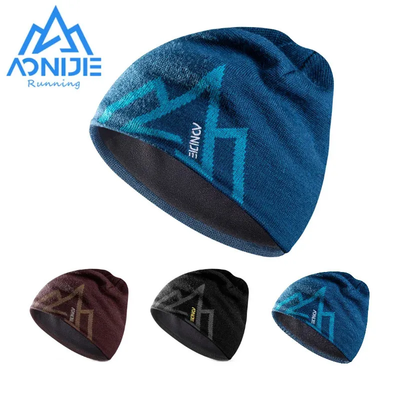 Aonijie Winter Wool Cap Winter Knitte Hats Winter WindProof Gruby ciepło na wycieczkę na świeżym powietrzu jazda na nartach snowboardowych 240226