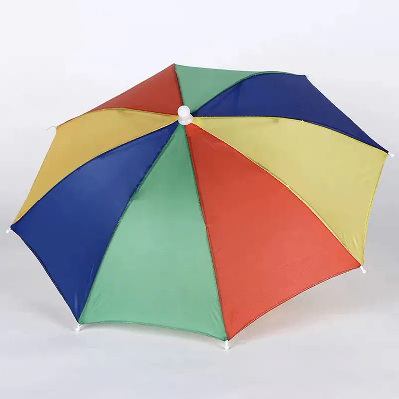 Light Umbrella Hat Sun Visors Rainbow Umbrellas Cap Outdoor Fishing