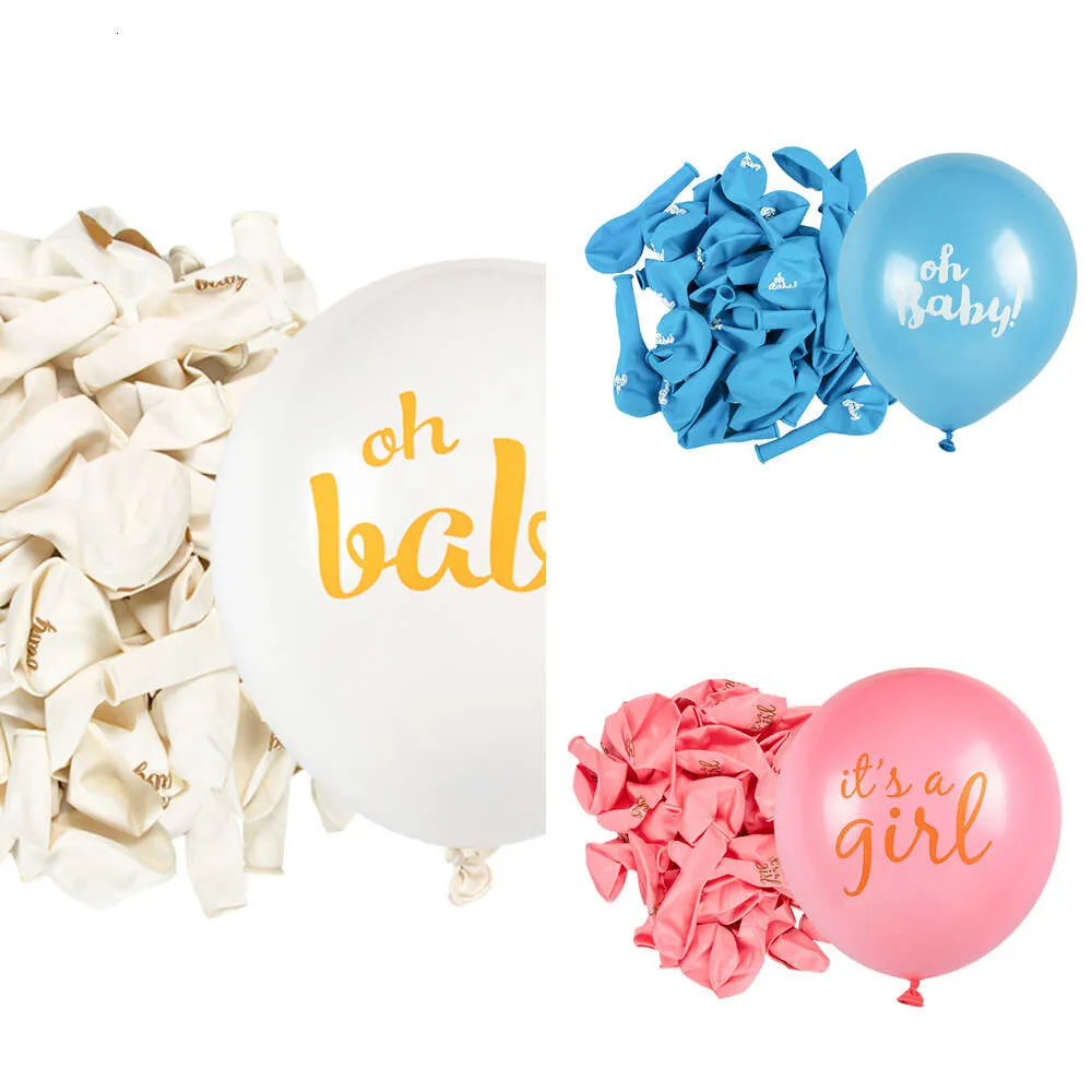 Nieuwe 10 Stuks Oh Meisje Het Een Jongen Latex Roze Blauw Hart Ballonnen Voor Baby Shower Party Geslacht Onthullen 1St Verjaardag