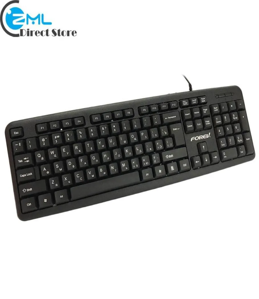 Wired Russian Keyboard PC Computer English Standard 104 Keys UV Printing Ergonomisk design för skrivbordstangentbord2865232