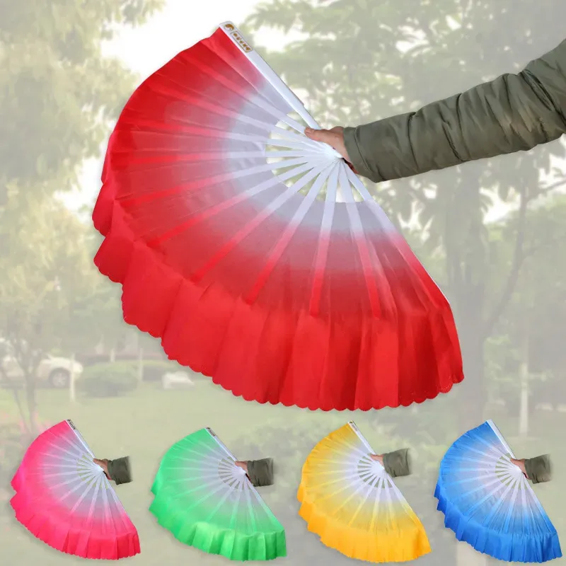 Färger 5 Kinesisk siden Weil Dance tillgänglig för White Fan Bone Wedding Folding Hand Fan Party Favor