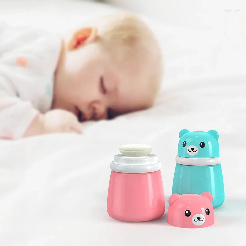 Storage Bottles Children's Cute Cartoon Bear Baby Puff Box Talcum Powde Prickly Heat Empty Portable Container Travel Daily