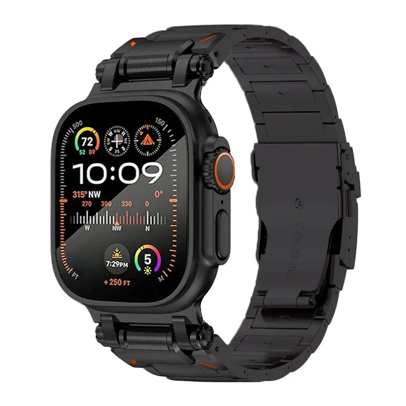 Adecuado para Apple Watch Series 9 8 7 45mm Ultra 2 49mm 44mm 42mm Metal aleación de titanio negocios iwatch6 5 4 3 correa de reloj