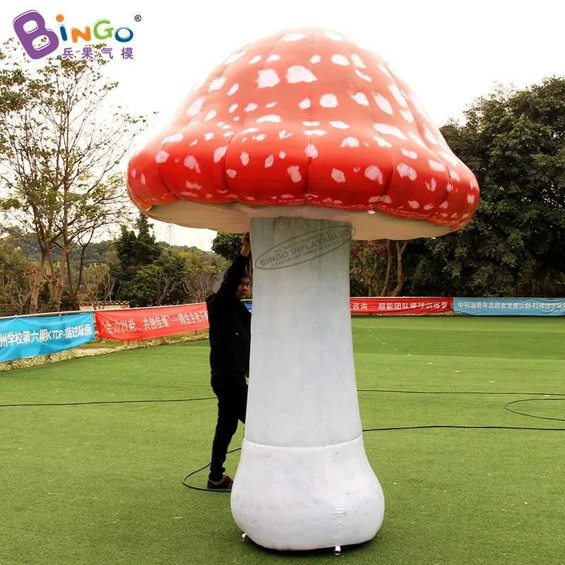 wholesale 7mH (23ft) with blower Factory outlet realistic inflatable lighting mushroom model toys sport inflation artificial plants for shop party event decoration