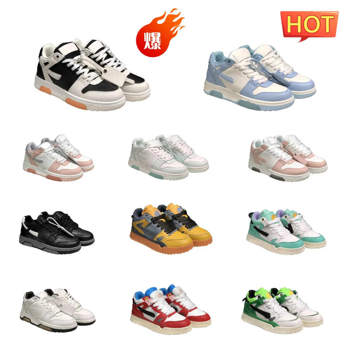 Designers Out Of Office Low Tops Casual Chaussures Entraîneur De Luxe OOO Noir Blanc Plateforme En Cuir Tennis Bleu Orange En Détresse OFFS Hommes Femmes Mocassins Baskets En Plein Air