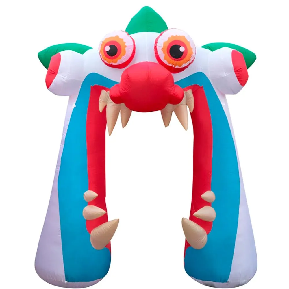 2024 New Arrival Halloween Decoration Inflatable Clown Mouth Archway With Bright Led Lights For Outdoor Yard Lawn Party Events
