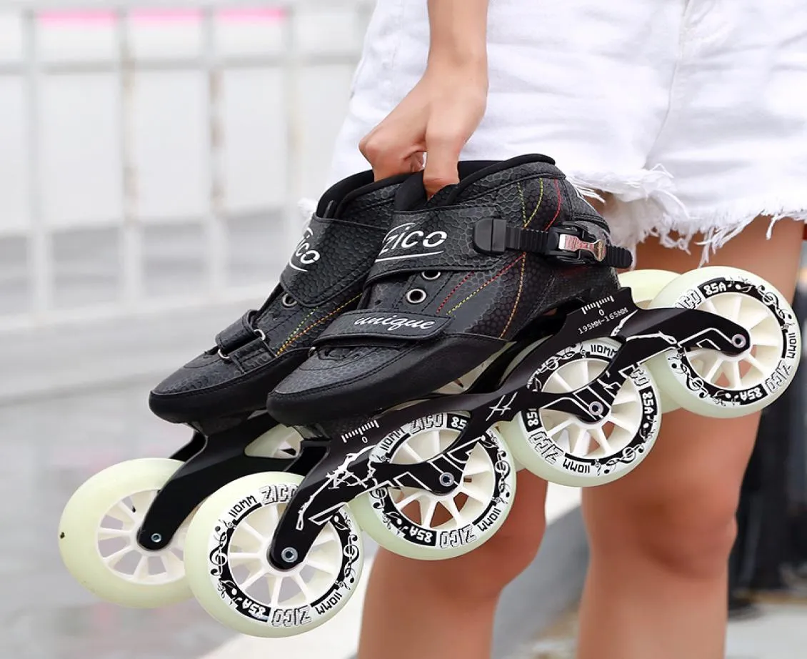 Speed Inline Skates Carbon Fiber 490100110mm Competition Skates 4 Wheels Street Racing Skating Patines Similar Powerslide3160591