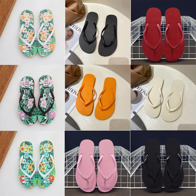 Moda sandalet açık platform tasarımcı terlik klasik sıkışmış plaj alfabesi baskı flip floplar yaz düz rahat ayakkabılar G 12
