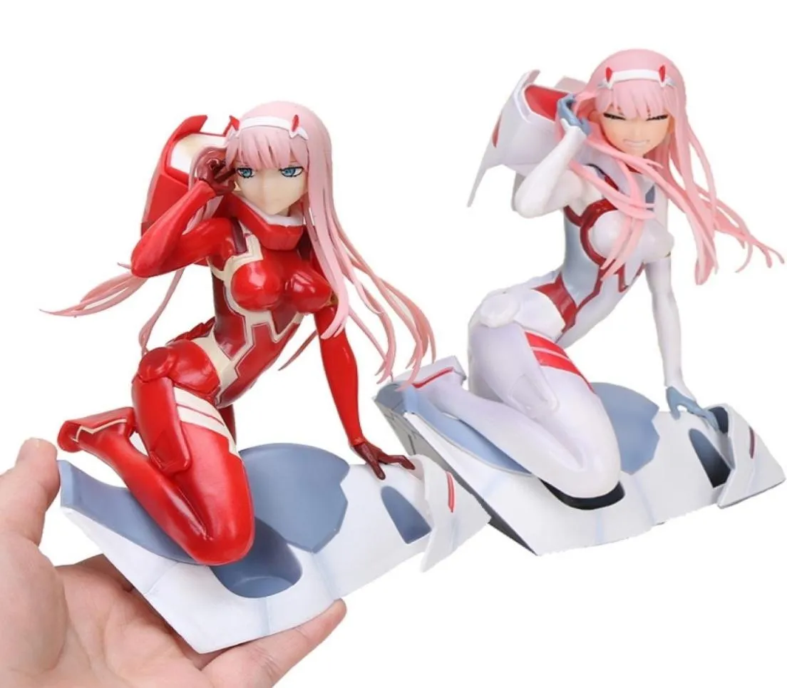 Anime 15 cm Darling in the FRANXX Figur Zero Two 02 RedWhite Kleidung Mädchen PVC Action Figure Spielzeug Sammlerstück Modell 240308