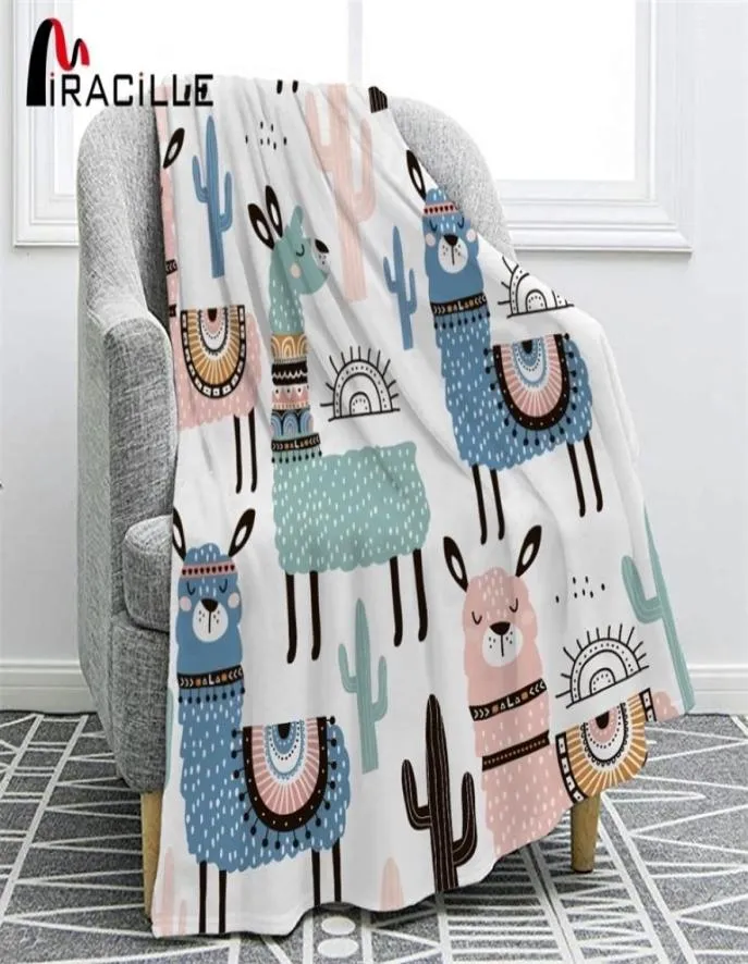 Miracille Soft Flannel blankets Alpaca For Kid Cartoon Blanket Throw Blanket Bedding Thick Warm On The Bed Sofa 2012227446819