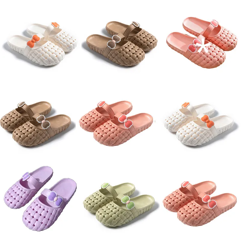 Summer New Product Slippers Designer for Women Green White Pink Orange Baotou Flat Bottom Bow Slipper Sandals Fashion-035 Womens Flat Slides GAI Outdoor Shoes