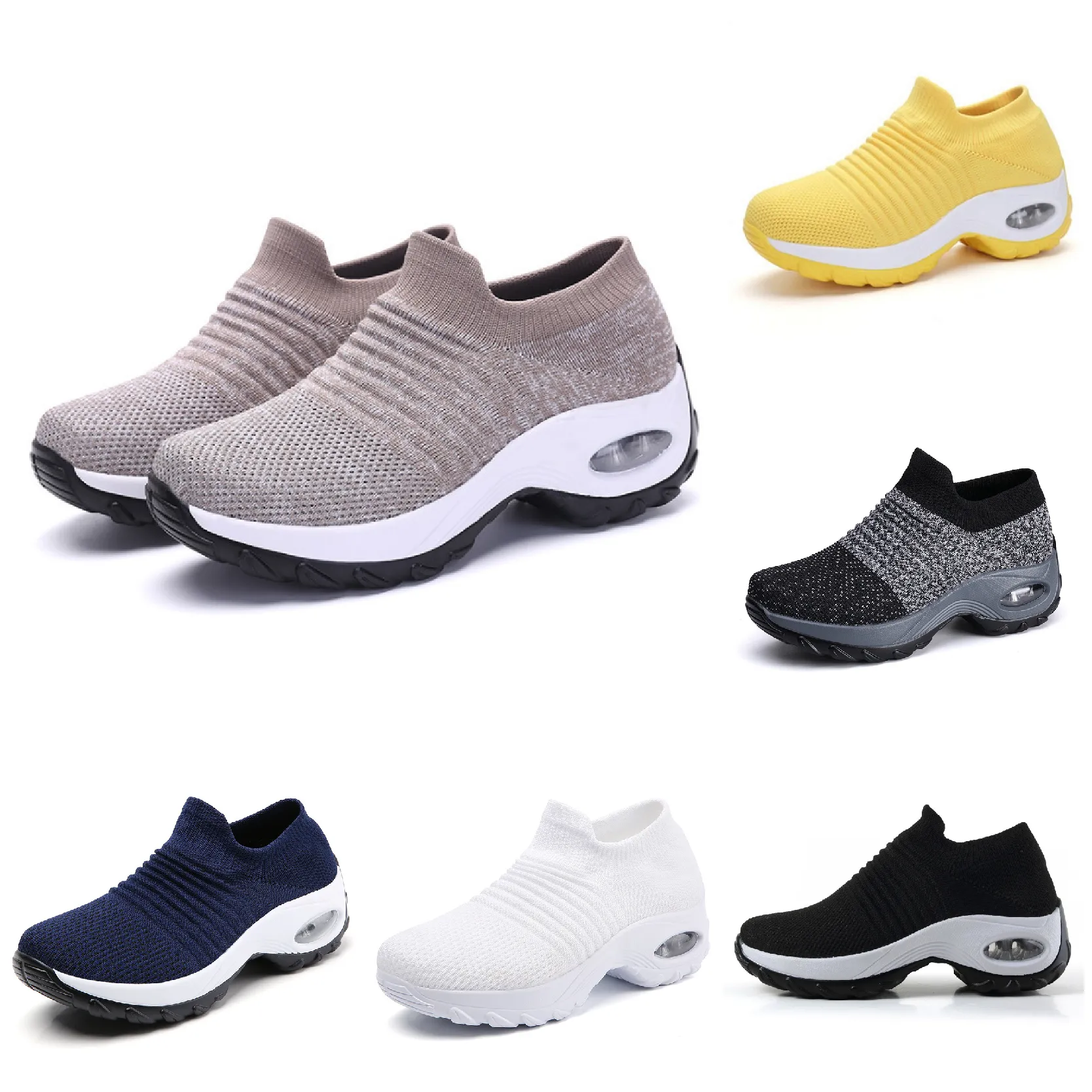 Sapatos esportivos e de lazer de alta elasticidade respiráveis, meias e sapatos leves da moda e da moda 50 a111 tendências tendências tendências tendências