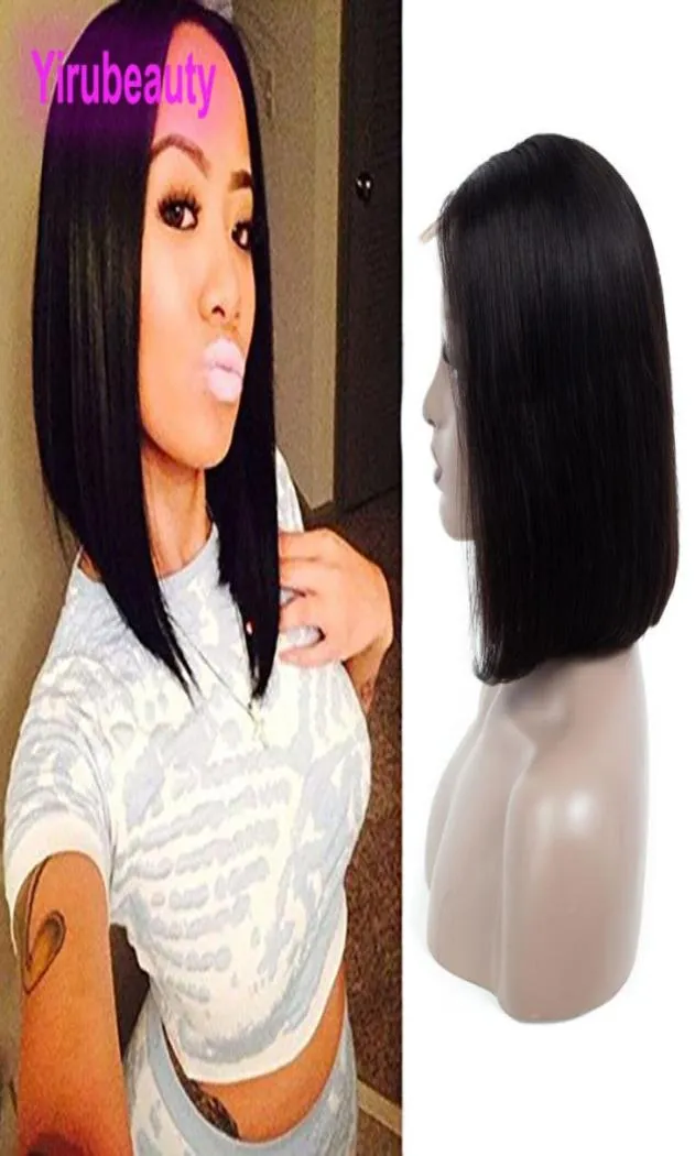 Indian Human Hair 13X4 Lace Front Wig Short Bob Remy Hair 1218inch Wigs Raw Virgin Hair1463476