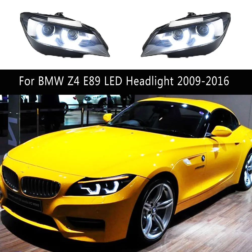 Para BMW Z4 E89 conjunto de faros LED 09-16 DRL luz de circulación diurna señal de giro tipo serpentina lámpara frontal piezas de automóvil accesorios de coche