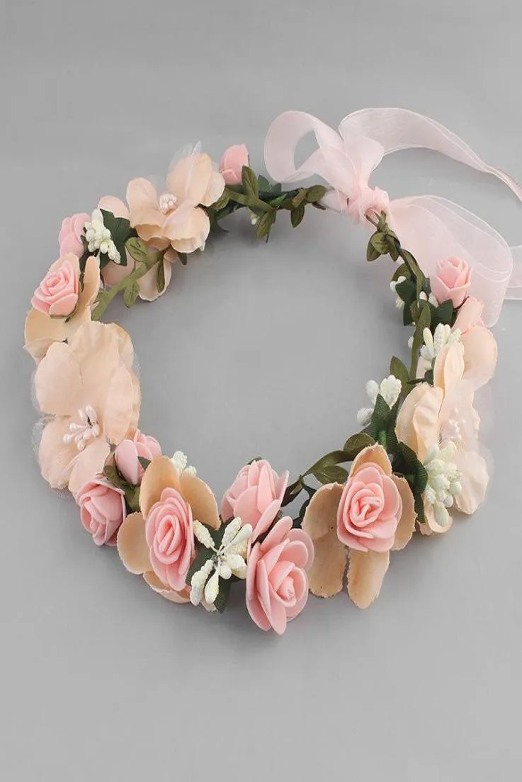 Hoofddeksels Boho Krans Voor Vrouwen Meisje Bloemen Tiara's En Kronen Bruid Noiva Bruidsslinger Haar SieradenHoofddeksels5330362