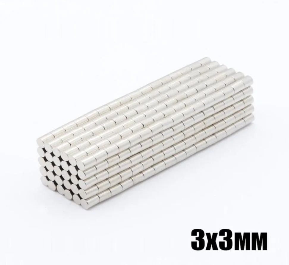 100 pièces N35 aimants ronds 3x3mm néodyme Permanent NdFeB fort puissant magnétique Mini petit aimant 2972848