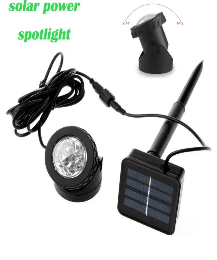 Edison2011 1Set 6 diody LED Solar Garden Spot Light Outdoor Lawn Landscape Basen staw staw zasilany światłem reflektorem IP68 Wodoodporne słoneczne lampa Solar