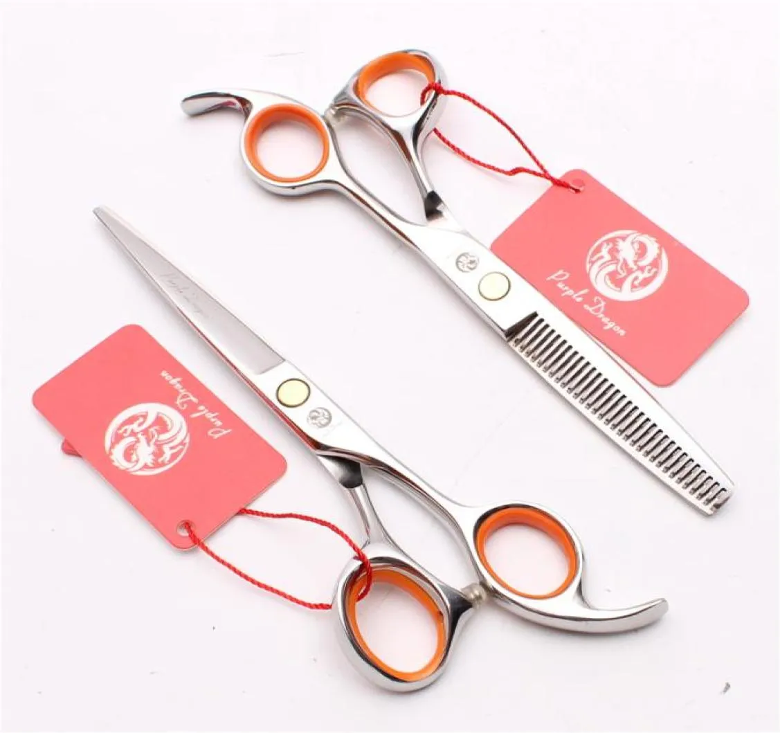 Z1008 6quot 175cm JP Titanium Purple Dragon Professional Hair Scissors Cutting Shears Thinning Shears Haircut Set Salon Hairdre2955226