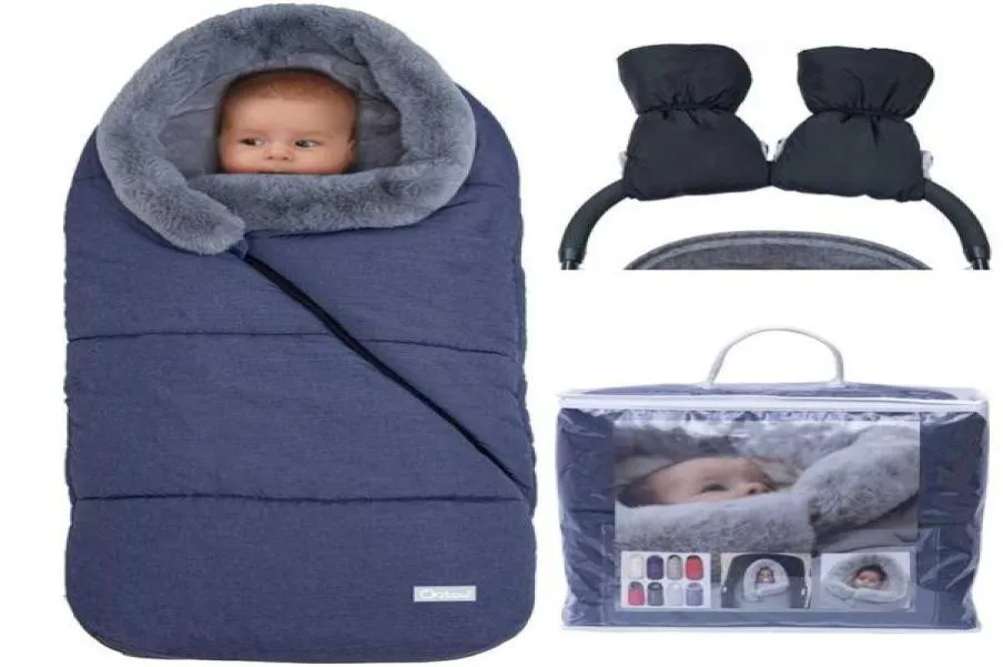 Orzbow Winter born Envelope Baby Stroller Sleeping Bags Fur Collar Footmuff For Children Bunting Bag 2112238422633