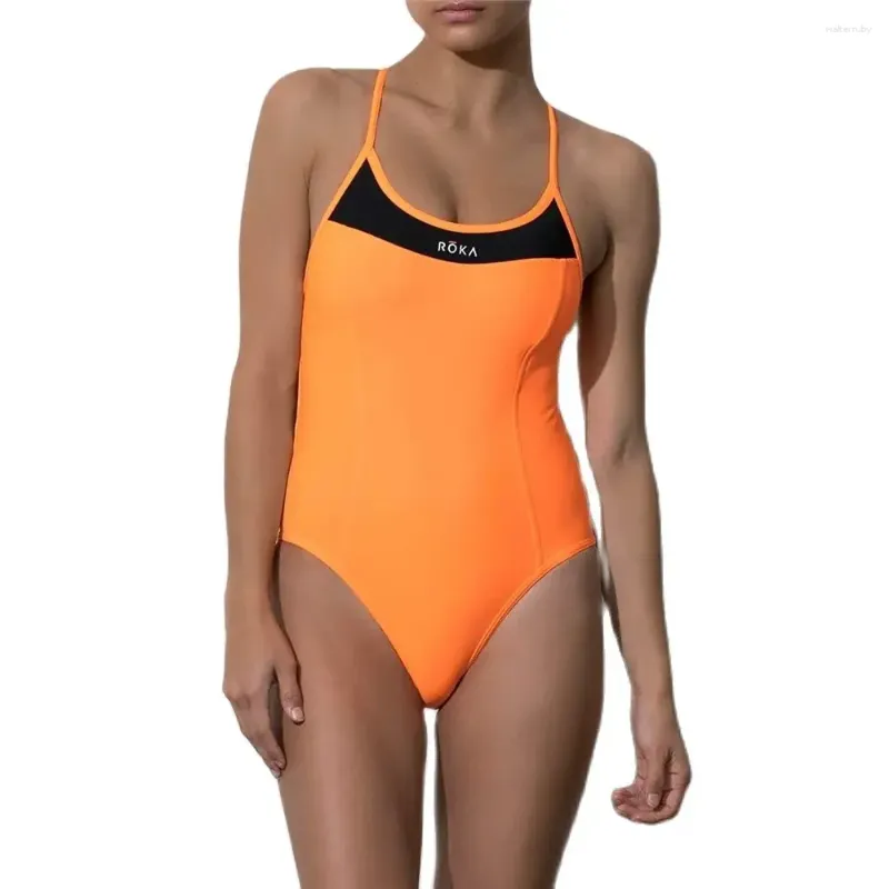 Damskie stroje kąpielowe Roka Kobiety One Piece Pasp Back Swimsuit Triathlon Rajstopy Swimming Beach Basen Bikini Sexy Training