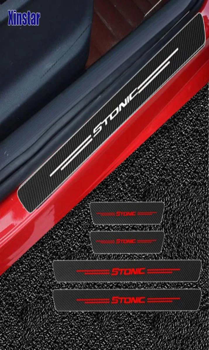 4st kolfiber GT GTLINE BIL DOOR SILL -klistermärke för Kia Stonic Auto Accessories5522683