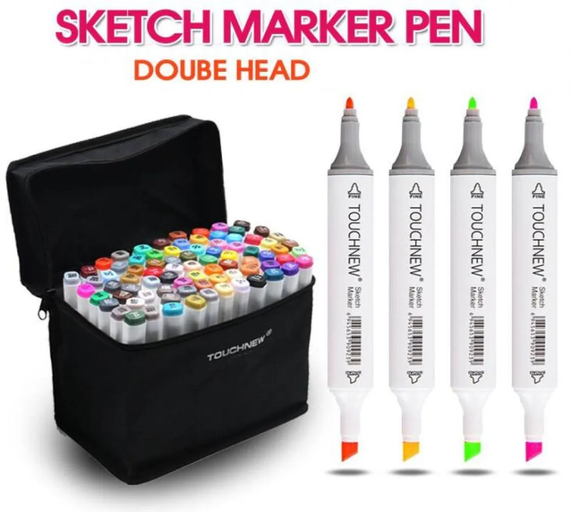 80 Colors Artist Dual Head Sketch Copic Markers Set för manga Marker School Ritning Marker Pen Design Supplies1898386