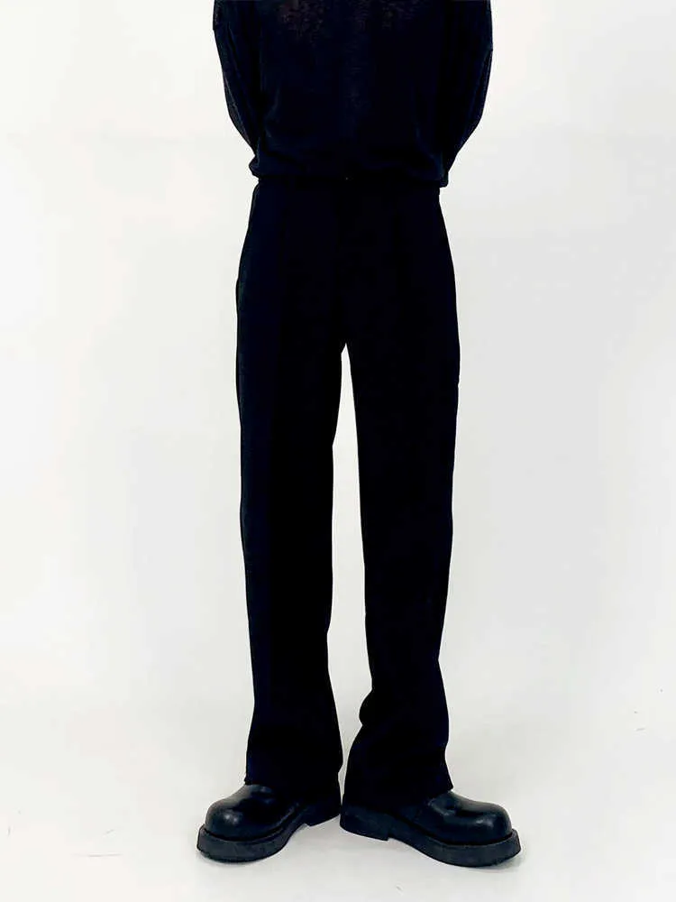 Herrbyxor M7 Premium Black Cleanfit Summer Pants för män med en mångsidig drapering Känsla avslappnad smal klippa raka benformella byxor