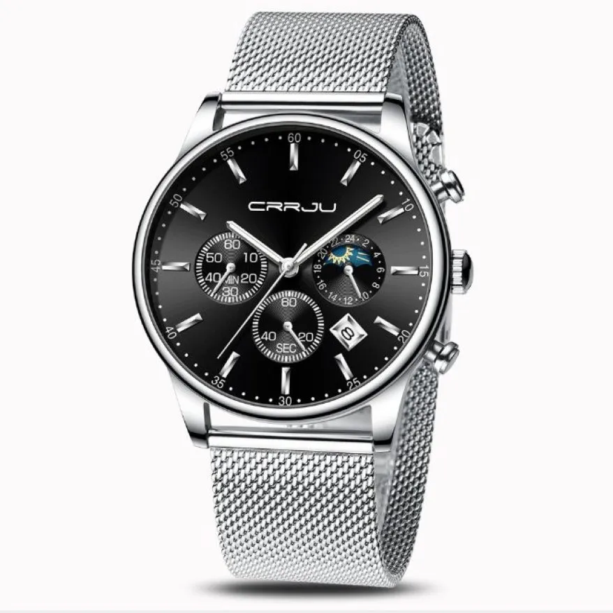CRRJU 2266 kwarc męski zegarek Sprzedawanie zwykłych zegarków osobowościowych Moda popularna randka studenta