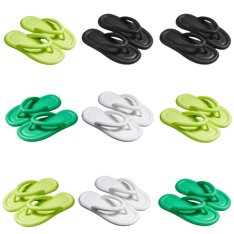 Sommar ny produkt tofflor designer för kvinnor skor vit svart grön bekväm flip flopp tofflare sandaler mode-018 kvinnor platt bilder gai utomhusskor