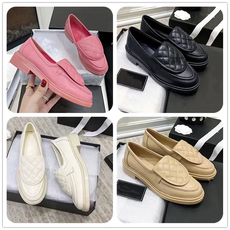 Tasarımcı Loafers Kadınlar Elbise Ayakkabıları Düz ​​Kapitone Loafers Düz Deri Ayakkabı Ccly Kadınlar İçin Lüks Kalın Topuklu Moda Klasik Kış Siyah Ayakkabıları