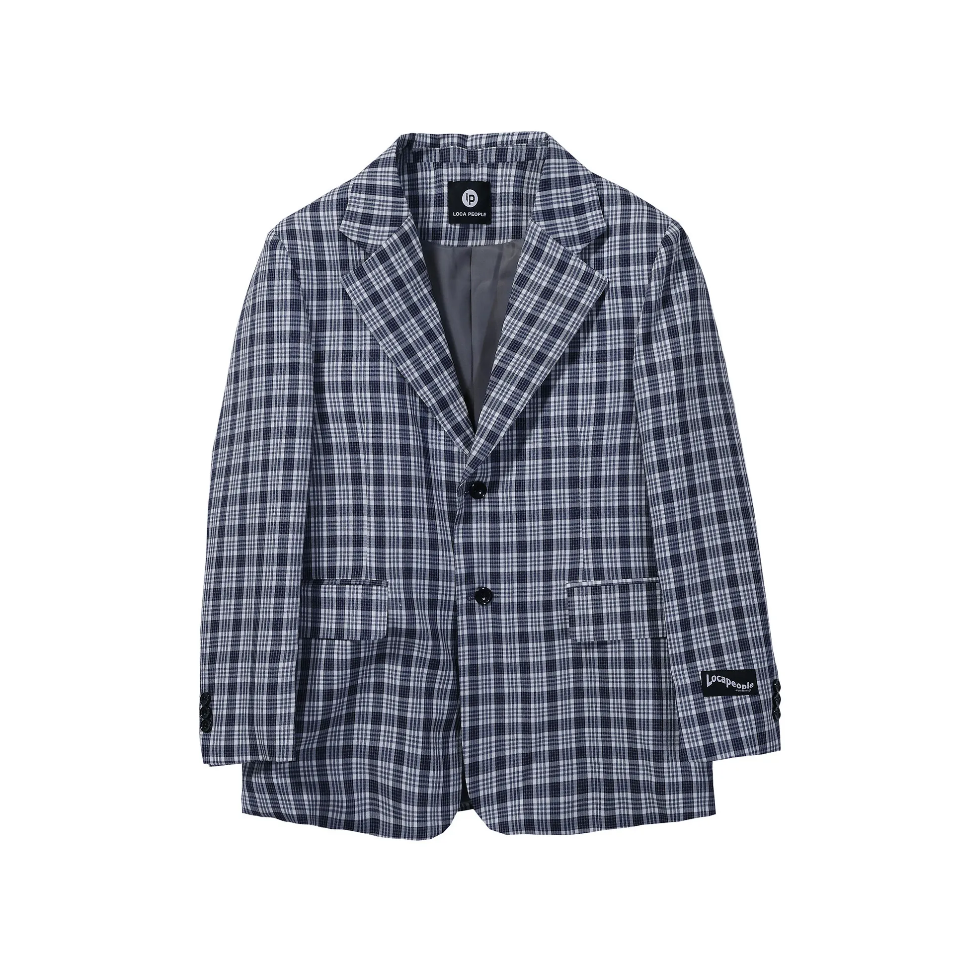 Outono e inverno novo terno, jaqueta de terno xadrez coreano masculino