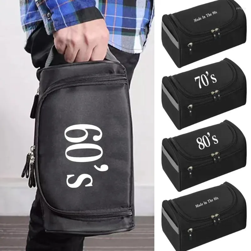 Sacos cosméticos maquiagem lavagem acessório de higiene pessoal pacote masculino viagem essencial organizador pendurado saco compõem caso anos impressão bolsa