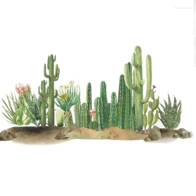 Autocollants muraux Cactus du désert, sparadrap de décoration pour salon, chambre à coucher, chambres d'enfants, salle à manger, décoration de la maison, peintures murales