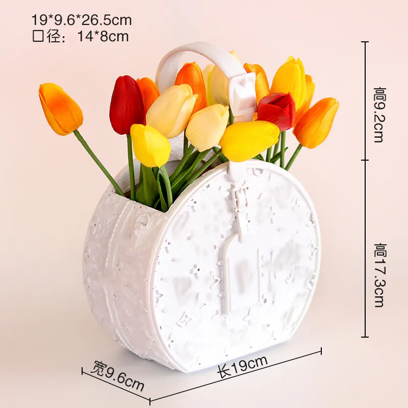 Simulazione creativa all'ingrosso Fiore secco Tasca portamonete Borsa portatile Vaso di fiori Cabas Borse succulente Vaso di fiori Micro Paesaggio Personalità