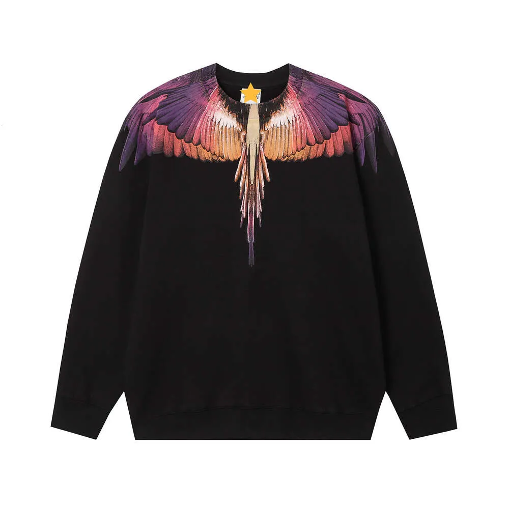 Chaopai MB Colorful Droplet Wings Feather Print Round Neck Pullover Seater for Men and Men and Women BFカップルルーズコートマルセロレアルマドリードデザイナーメンズパーカーbt17