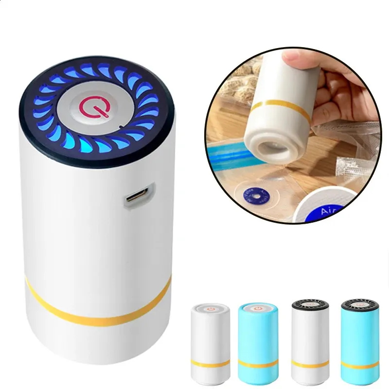 Mini Vacuum Sealer Portable USB Electric Air Pump Mini Fresh-Keeping Handhållen Vakuumtätningsmaskin Packaging Packer för hem 240304